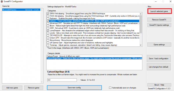 SweetFX Configurator - модифицируем графику в играх на свой вкус