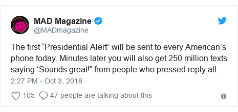 Presidential alert: US mobile phones get test message