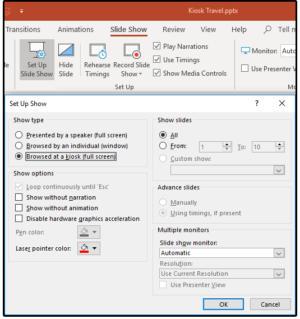 How to create a PowerPoint presentation for a kiosk or trade show booth