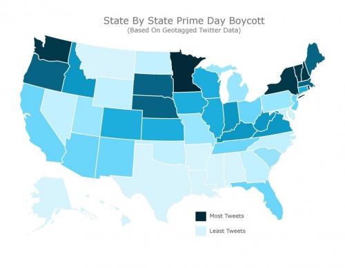 These are the top 10 'boycott Prime Day' states in the US, according to tweets