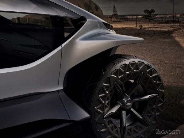 Внедорожник Audi AI:TRAIL quattro с электродвигателями, и дронами для подсветки дороги (23 фото + 2 видео)