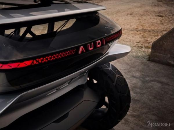 Внедорожник Audi AI:TRAIL quattro с электродвигателями, и дронами для подсветки дороги (23 фото + 2 видео)