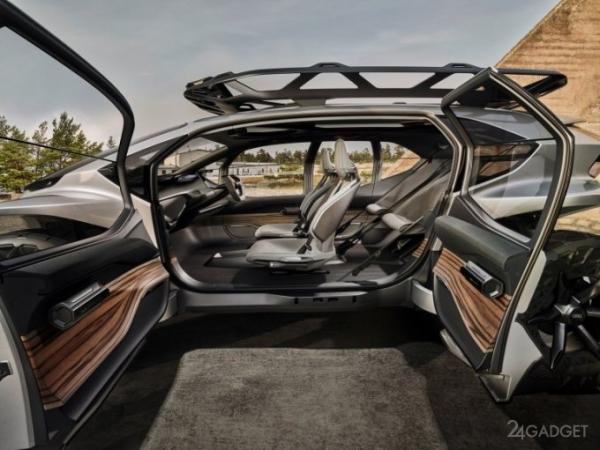 Внедорожник Audi AI:TRAIL quattro с электродвигателями, и дронами для подсветки дороги (23 фото + 2 видео)
