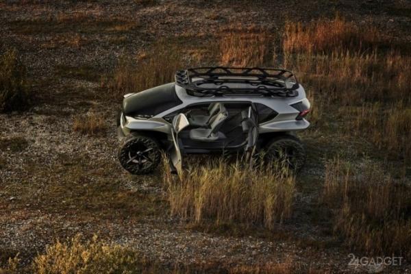 Внедорожник Audi AI:TRAIL quattro с электродвигателями, и дронами для подсветки дороги (23 фото + 2 видео)