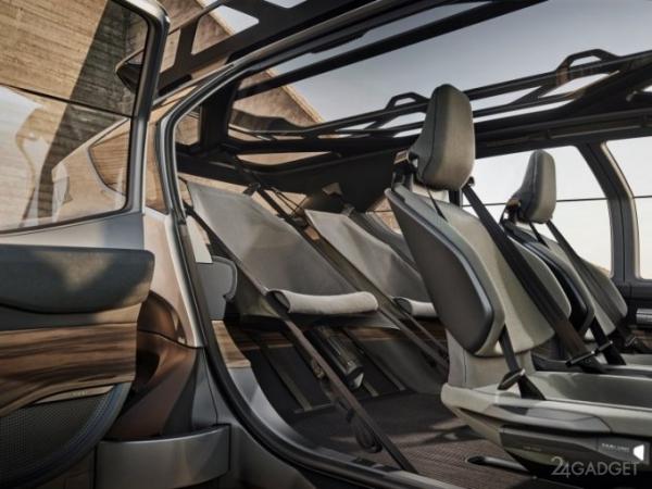 Внедорожник Audi AI:TRAIL quattro с электродвигателями, и дронами для подсветки дороги (23 фото + 2 видео)